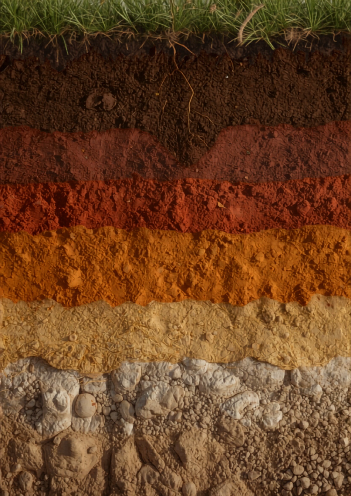 Exposed soil profile showing distinct horizons — Cambisol on Plio-Pleistocene parent material